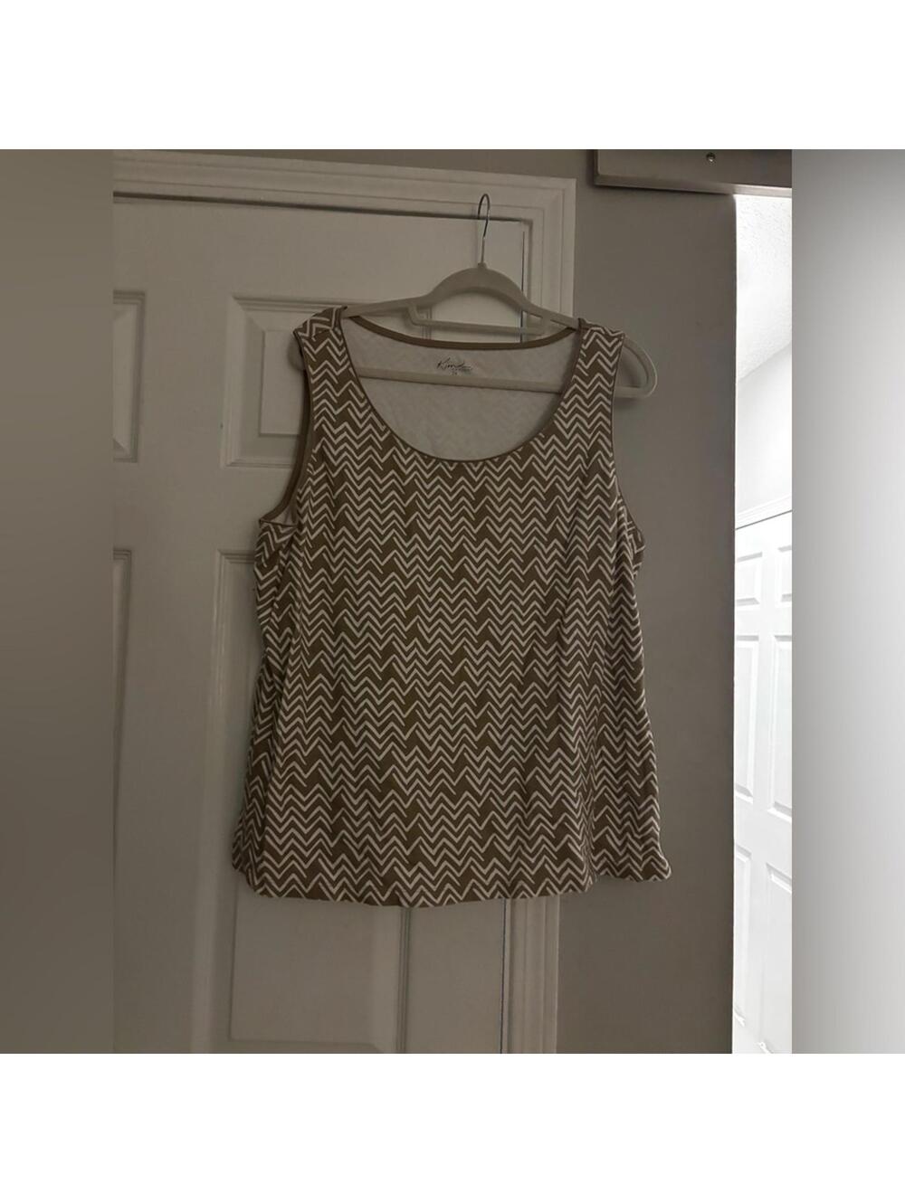 Kim Rogers Tan Zigzag Tank Top